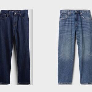New 2pr Mid Rise Relaxed Straight Fit Cropped Jeans